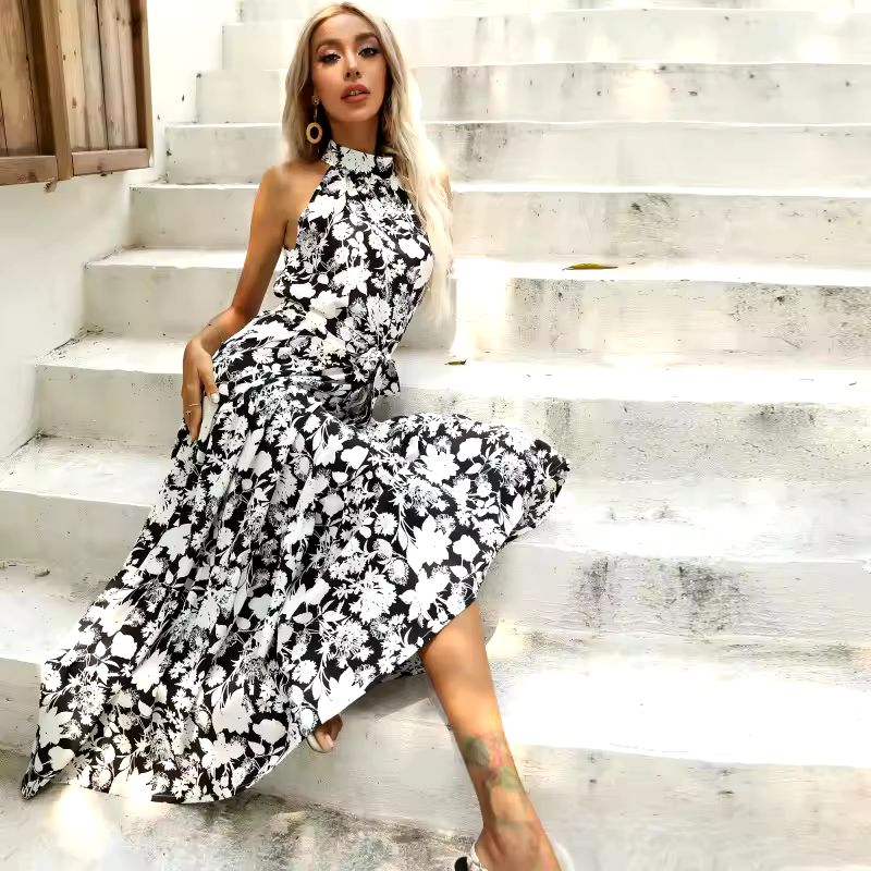 Vestido Feminino Longo Estampado Boêmio - Diversa