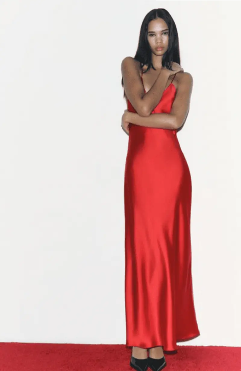 Vestido Longo Vermelho Elegante Acetinado - Diversa